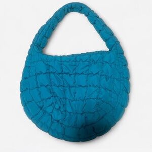 COS Teal Quilted Shoulder Bag
